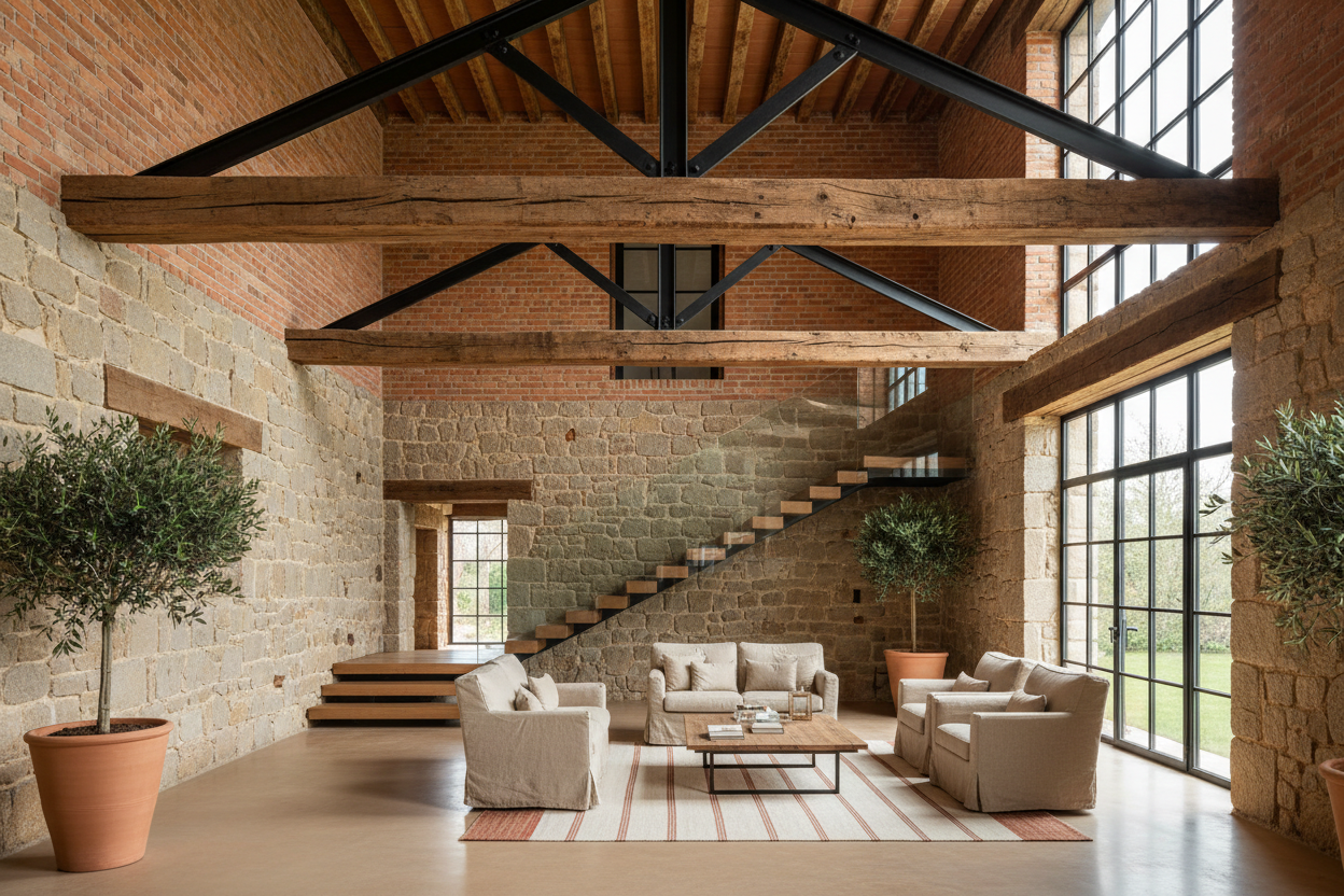 biraz daha rustik ve mimari birleşim 